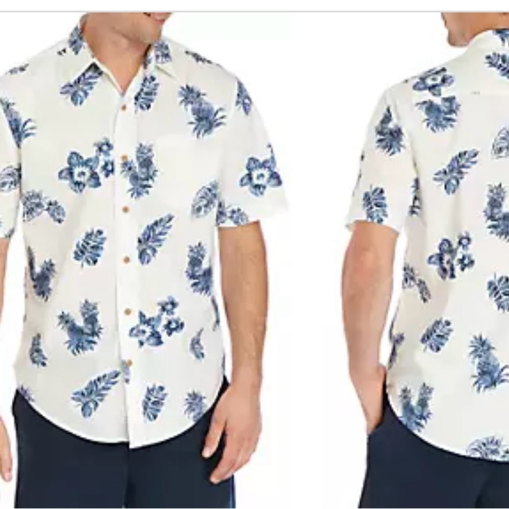 Saddlebred men’s XXL classic fit, short‎ sleeve, cotton, pineapple, print shirt